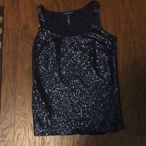 Navy glitter tank